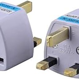 fdealz [ 2 Pieces ] Universal Travel Plug Adapter Standard UK Travel Plug Adapter Grounded Portable Plug Adapter Type White-27