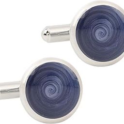 Cufflinks For Men Round Black And Silver Cufflinks 2029-1