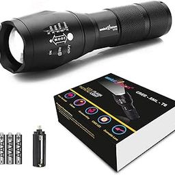 amiciVision Metal LED Torch Light, XHP50 LED Water Resistant Zoomable Flash Light with 5 Lighting Modes for Camping, Hiking (with 3*AAA Battery)-11