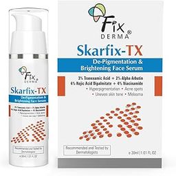 Fixderma Skarfix-TX Face Serum with 4% Kojic Acid, 4% Niacinamide Serum, 3% Tranexamic Acid & 2% Alpha Arbutin | Treats Hyper Pigmentation & Melasma | Reduce Acne Spots | brightening the Skin - 30Ml-12