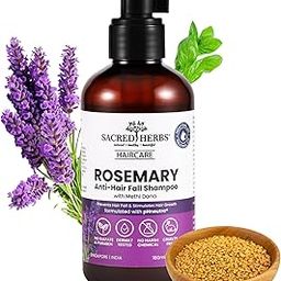 Sacred Herbs Rosemary Anti Hair Fall Shampoo with Rosemary & Methi Dana for Reducing Hair Loss & Breakage - 180ml | Up To 92% Stronger Hair*| Up To 89% Less Hair Fall* | For Men And Women (Shampoo)-52