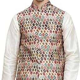 Mens Stylish Polyster Digital Printed Nehru Jacket | Two Pockets | Mandarin Collar | Lightweight | Comfortable Mens Nehru Jacket-picture-17
