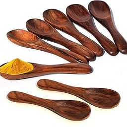 Pure Source India Wooden Masala Spoon for Small Containers, Handmade Wooden Spoon for Tea, Coffee, Sugar, Condiments & Spices, Set of 8 (4 Inch)-image-55