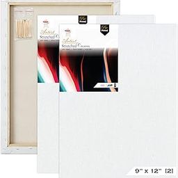 Variety Canvas 9 x 12 Inch 2 Piece Pre Stretched Canvas Board for Painting with Wooden Frame-25