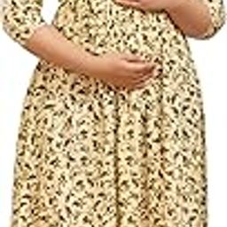 Women's Pure Cotton Maternity Gown/Maternity wear/Feeding Nighty/Women's Cotton Floral Printed Maternity Feeding Kurti/KurtaLadies Maxi Maternity Dress with Cotton Fabric-image-82