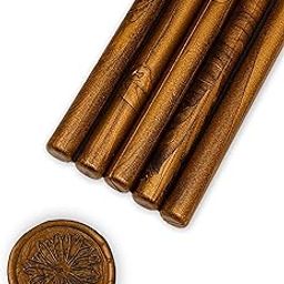 The Frayed Letters 5 Pieces Glue Gun Sealing Wax Sticks for Retro Vintage Wax Seal Stamp and Letter, Great Invitations, Cards Envelopes, Snail Mails, Wine Packages, Gift Wrapping (Copper)-27