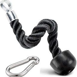 H S Heavy Duty Half Triceps Rope Nylon Cable Attachment with Stainless Steel Spring Snap Hook Carabiner for Gym & Home-32
