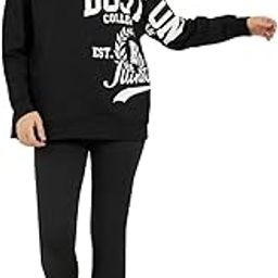 Women Placement Print Oversized Fit Sweatshirt and Leggings Co-Ord Set-picture-17