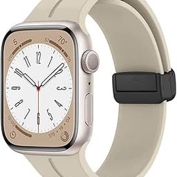 VEMIGON Compatible with Apple Watch Straps 46mm 45mm 44mm 42mm 49mm 41mm 40mm 38mm Women Men, Soft Silicone Magnetic Buckle Sport Bands for iWatch Series 10 9 8 7 6 5 SE/SE2 4 3 2 1 Ultra-9