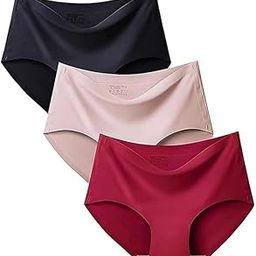 Ice Silk Seamless Mid Rise No Show Laser Cut Invisible Panty for Women Smooth Stretch Hipster Pants (Color May Vary)-picture-43