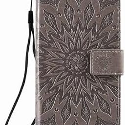 TELETEL Queen Series 3D Embossing Cover Leather Flip Wallet Case with Card Holder| Magentic Closure | Video Stand View (Grey) for Apple iPhone 11 6.1 inch-51