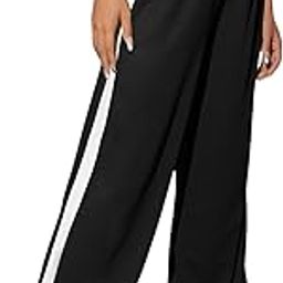 Womens White and Black Single Striped Sporty Lower/Trending Striped Design, Women's Casual and Lounge Loose wear-picture-5