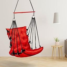 Swingzy Soft Polyester Hanging Swing for Adults/Jhula for Adults, Swing for Indoor, Outdoor/Swing for Balcony/Hanging Jhula Chair - (50x52x150 Cm, Red)-image-29