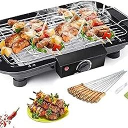 7Seas Electric Barbeque Grill, Tandoor & Grills Portable Adjustable Temperature Control Indoor and Outdoor Barbeque Grill Removable Water Filled Drip Tray(1Pcs)(Black)-picture-31