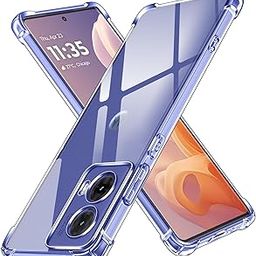 Lustree Plain Flexible Bumper Exclusive Transparent Shockproof Silicone Protective Back Cover for Motorola Moto G96 5G - Transparent-image-51