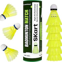 Skart Nylon Badminton Shuttlecocks SC-500, Pack of 6, Yellow, High-Speed Long Flight-image-32