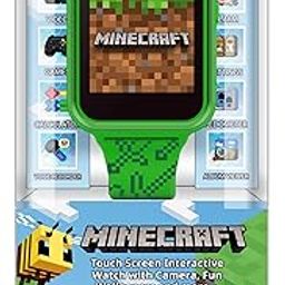 Accutime Kids Microsoft Minecraft Green Educational Learning Touchscreen Smart Watch Toy for Boys, Girls, Toddlers - Selfie Cam, Learning Games, Alarm, Calculator, Pedometer & More (Model: MIN4045AZ)-5