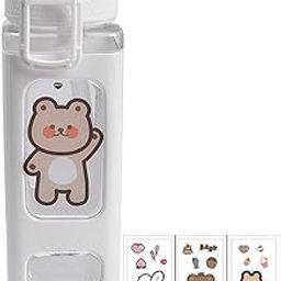 GEOMETRICGLITZ Water Bottle Cute Water Bottles with Straw Portable Leakproof BPA-Free Drinking Bottle with Adjustable Shoulder Strap and-image-42