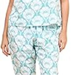 Women's Blue & White Abstract Print Pyjama Set | Stylish Double-Layered Sleeve Blouse Nightwear (Floral Mist)-image-46