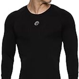 Men’s Seamless Compression Full Sleeve T-Shirt | Performance Fit, Muscle Support Base Layer | Ideal for Gym, Running & Sports - Black-picture-4