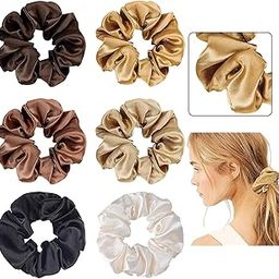 TRENDY CLUB 6 Satin Hair Ties for Women Girls Soft Scrunchies-image-62
