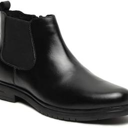 Men's Solid Leather High Ankle Boots | Mid Top Leather Chelsea Boot for Men | Multicolor-image-25