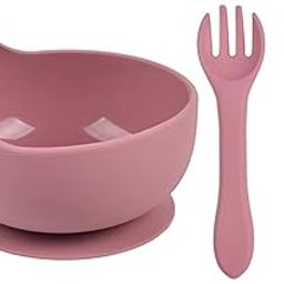 SPY KIDS® Silicone Baby Feeding Bowl Spoon & Fork Set - Non-Slip Suction, Microwave & Dishwasher Safe for Babies and Toddlers - Unbreakable, Easy Clean | Rose Pink-picture-19