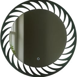 Kraftree LED Backlit Round Wall Mirror with Decorative Frame Pattern | Touch Sensor Control-image-76