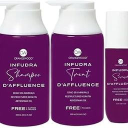 ORANGEWOOD Infudra Shampoo + Conditioner + Serum Daffluence Combo – Nourishing Hair Care Kit for Dry, Strong & Shiny Hair | Enriched with Natural Oils | 3-in-1 Hair Treatment | 300ml + 300ml + 50ml-14