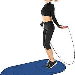 Knsbk Non-Slip Jump Rope Mat Shock Absorption Rope Skipping Mat for Adults & Children Home Indoor Workout Exercise Mat in Blue-image-19
