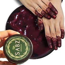 Sabz Organics Instant Henna Dip in Dark Maroon – Ready-to-Use Mehndi Paste for Hands & Bridal Designs | Fast Stain, Chemical-Free, Natural Instant Henna Color-53