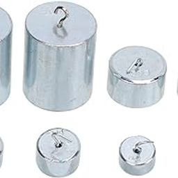 Tyenaza 7 Piece Hook Weight Set, Lab Hook Weight Set, Chrome Steel Hook Weight Set 10g, 20g, 50g, 200g, for Lab, School,-image-83