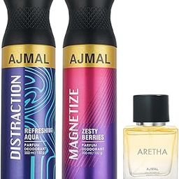 Ajmal DISTRACTION DEODORANT 200 ML for Unisex and Ajmal MAGNETIZE DEODORANT 200 ML for Unisex and Ajmal ARETHA EDP 50 ML for Women-34