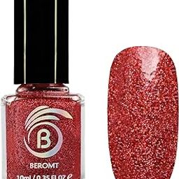 Beromt Maroon Curls Holographic Nail Polish, Glitter Nail Paint, Nail Art, Colors, Gel Effect Nail Polish, Best Nail Polish, High-Shine Long Lasting Non-Toxic Professional Nail Polish, 10ml-522-image-74