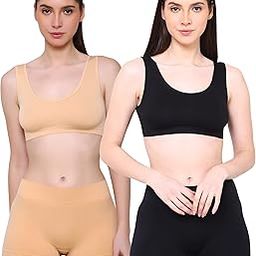 Air Sports Bra and Panty Suitable for Gym Running Swimming Night wear fits Size 28 inches to 36 inch Used as Innerwear for Girls and Women (Combo Pack)-image-95