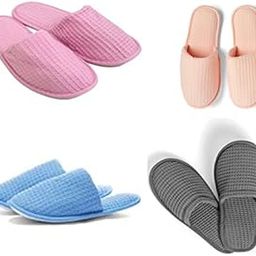 Cotton Waffle Hotel Slippers 4 Pair-image-31