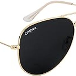 Unisex UV Protected Aviator Golden Frame Black Glass Sunglasses With Attractive Case- Pack of 1-picture-20