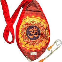 MAYAPURI Om (Aum) Printed Gomukhi Japa Mala Bag, Pure Cotton Beads Bag, Original Chanting Bag, Jhola with Zip Pocket and Sakshi Mala Counter, Pack of 1 (Red)-image-18