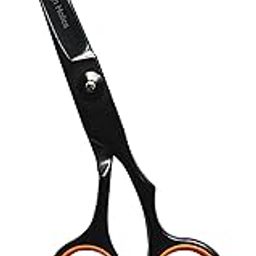 Foreign Holics Professional Razor Edge Barber Hair Cutting Scissors - Japanese Stainless Steel - 6.5" Length - Fine Adjustment Tension Screw - Salon Quality Premium Shears (Black)-37