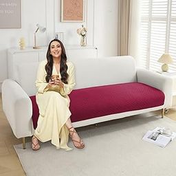 HOKIPO Quilted 3 Seater Sofa Cover Seat Mat, Maroon (IN-723-MRN)-image-55