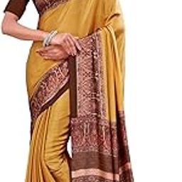 Women's Ethnic Pattern Crepe Silk Saree With Unstitched Blouse Piece-image-43