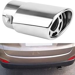 Sorax Car Exhaust Tube in Tube-Silencer Muffler Tip for All Cars Decoration Chrome-Plated Finish Exhaust Tailpipe (1.Pcs SRX-2660 Muffler)-image-75
