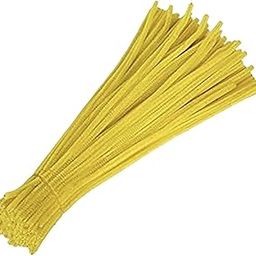 BATRICHER Chenille Stems Pipe Cleaners for Flower Making for Craft Projects and Decorations (Yellow Color, 100pc Pack)-78