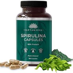 SAPTAMVEDA Natural Spirulina Capsules 2000Mg(120 Capsules) - Plant-Based Superfood Supplement For Men And Women | Rich In Protein, Vitamins & Antioxidants | Supports Immune System And Overall Wellness-image-94