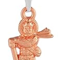 Pure Copper Lord Hanuman balaji Bajrang Bali pendant Hindu temple jewellery chain locket necklace for Men boys (PCRX2907)-image-83