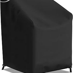 STARTWO Stackable Patio Chair Covers,Waterproof Outdoor Chair Cover,Heavy Duty Lawn Patio Furniture Covers,Fits for 4-6 Stackable Dining Chairs, 36"Lx28"Wx47"H,Black-image-65