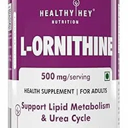 HealthyHey Nutrition L-Ornithine - 500mg/serving - 60 Vegetable Capsules-picture-37