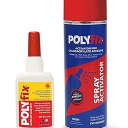 Polyfix Medium Viscosity Cyanoacrylate Instant Glue and Spray Activator (Aerosol) Combo Kit - Suitable for Wood, Stones, Acrylic, Plastic, Metal - for Quick and Strong Bonding - 50g Glue + 100ml-image-25