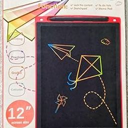 CARU CRAFT 12 Inch LCD Colorful Tablet for Kids, Reusable Drawing Pad, Educational Toy for Girls Boys, Erasable Portable Drawing Doodle Mini Board Handwriting Pad with Pen (Multicolor)-23