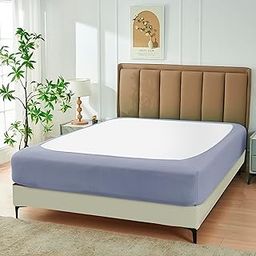 Biscaynebay Decorative Box Spring Cover Queen Size, Silver Grey Jersey Knit & Stretchy Wrap Around 4 Sides Bed Skirt for Home/Hotels, Easy Fit Wrinkle & Fade Free Machine Washable-image-64